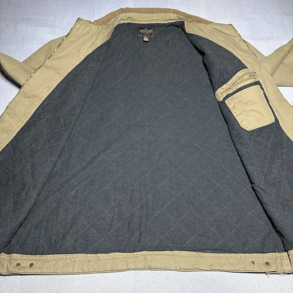 Vintage Y2K Steve & Barry's Corduroy Collar Brown Tan‎ Workwear Jacket Men's XL